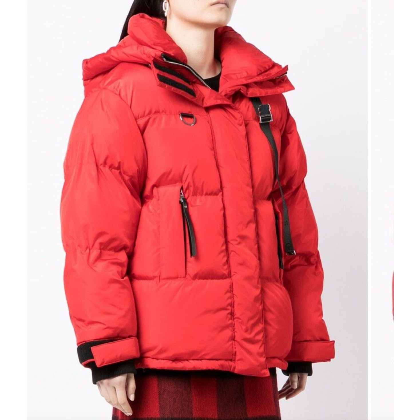 Shoreditch Ski Club Willow Oversized Puffer Jacket In Lipstick Red Sz S New — image 2 of 8